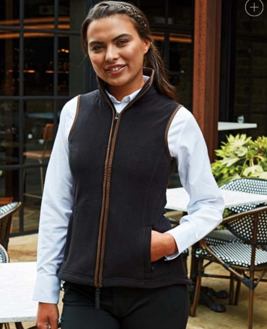 Women’s Artisan Fleece Gilet Black/Brown VC16BBR Main Image